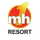 MH Resort logo featuring a red and yellow design, symbolizing luxury accommodation, hospitality, and relaxation.